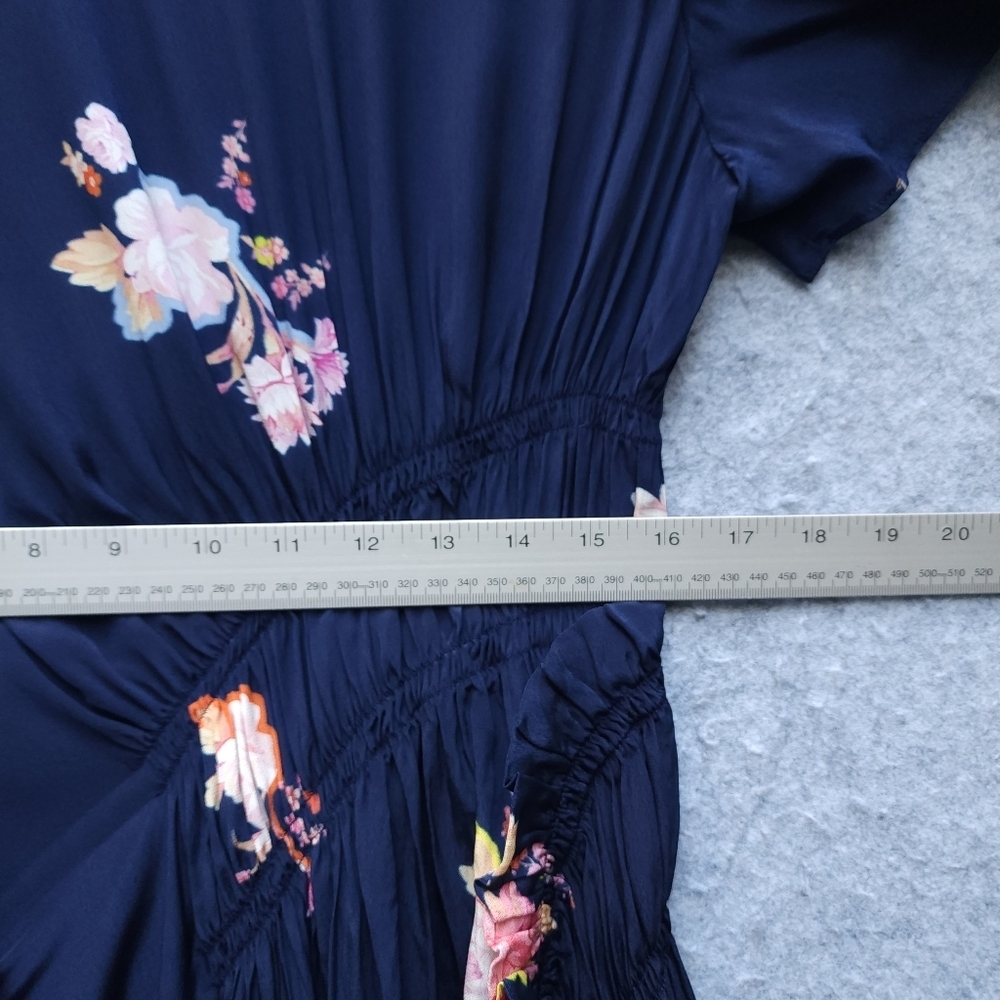 Preen Line Verna Floral Asymetrical Navy Midi Dress - Picture 12 of 13